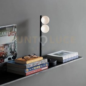 Binomio lampada da tavolo 2 sfere led 3000k 6w 450 lm nera