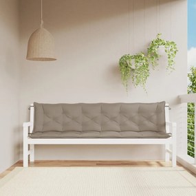 Cuscini Panca Da Giardino 2pz Tortora 200x50x7cm Tessuto Oxford /