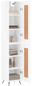 Credenza 34,5x34x180 cm in legno multistrato bianco lucido