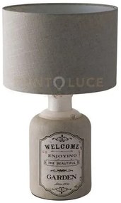 Lume factory in ceramica e paralume in tessuto grigio 1 luce attacc...