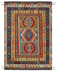 Tappeto Kaudani 9 etnico in lana, annodato a mano, multicolore, L 214 x L 152 cm