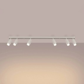 SOLLUX LIGHTING Faretto da soffitto ad anello, beige, lunghezza 117 cm, acciaio, a 6 luci.