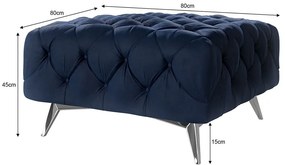 Poggiapiedi blu scuro con rivestimento in velluto Chelsea – Ropez