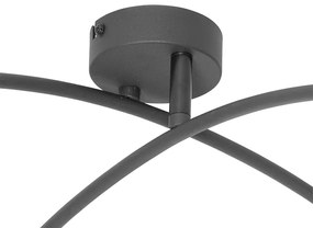 Plafoniera di design nera con oro 4 luci - Noud