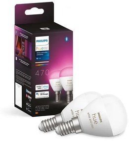 Philips Hue White&Color Amb. 5,1W Luster Corona 2 pack. E14 - Philips Hue