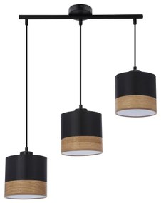 Lampadario a sospensione con filo PORTO 3xE27/60W/230V nero/marrone