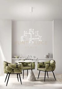 Sospensione in metallo e alluminio bianco opaco candles led 68w 30...