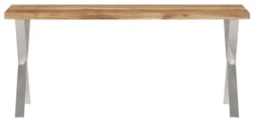 Panca con bordi vivi 105 cm in legno massello di acacia
