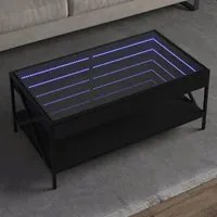 Tavolino da Salotto con LED Infinity Nero 90x50x38 cm 847707