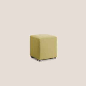 Cube pouf in tessuto morbido smacchiabile T05 giallo