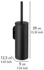WENKO 24289100-WC spazzola per WC TURBO-LOC OREA NERO 9x39,5 cm acciaio inox/nero