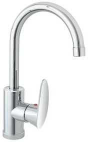 Miscelatore cucina tondo in acciaio inox con corpo orientabile