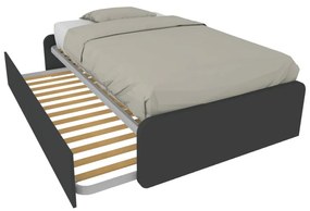 864R - Letto cameretta 120x190 1piazza e mezzo con secondo letto estraibile e testate personalizzabili.Reti incluse