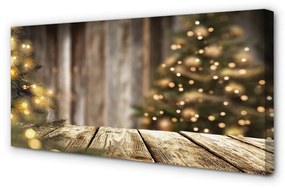 Quadro su tela Lampade delle tavole degli alberi di Natale 100x50 cm