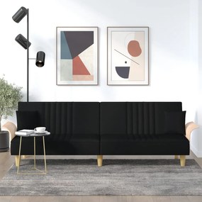 Divano Letto Con Braccioli Nero İn Tessuto /