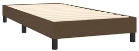 Letto a molle materasso e led marrone scuro 80x200cm in tessuto