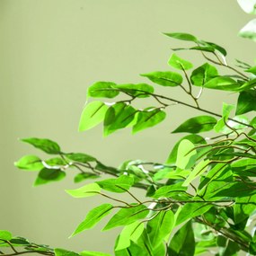 Pianta Artificiale di Ficus con Vaso per Interni ed Esterni 180 cm Verde...