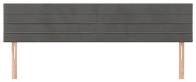 Testiera 2 pz grigio scuro 80x5x78/88 cm in velluto