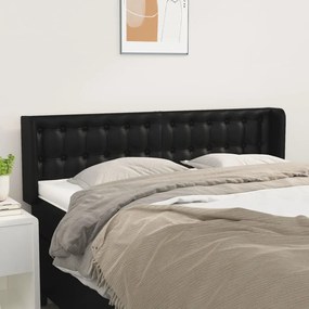 Testiera Ad Orecchio Nera 147x16x78/88 Cm İn Similpelle /