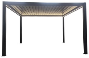 FIREBOLT - pergola bioclimatica motorizzata con led in alluminio 4 x 4 m