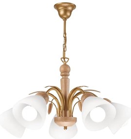 Lampadario su catena TULIP 5xE27/60W/230V Quercia