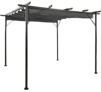 Pergola con Tetto Retrattile Antracite 3x3m in Acciaio 180 g/m 312226