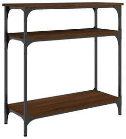 Tavolino consolle rovere marrone 75x29x75 cm legno multistrato