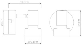Globo 57917-1G - Faretto da parete MASON 1xGU10/25W/230V nero/oro