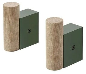 Muuto - Attach Ganci Appendiabiti Quercia/Verde Scuro Muuto