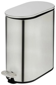 Cestino per la spazzatura color argento opaco in acciaio inox con pedale 5 l Collungo – Wenko