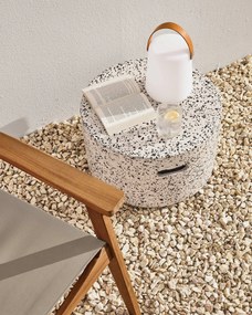 Kave Home - Tavolino Jenell in terrazzo bianco Ã˜ 52 cm