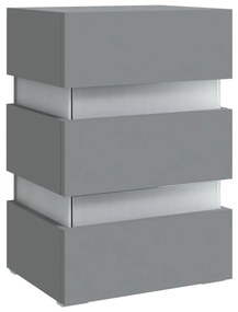 Comodino con luci led grigio 45x35x67 cm in legno multistrato