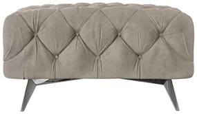 Poggiapiedi greige con rivestimento in velluto Chelsea – Ropez