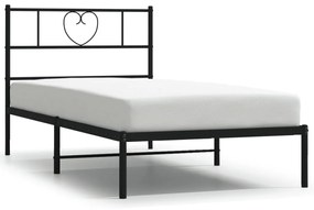 Giroletto con testiera in metallo nero 90x200 cm