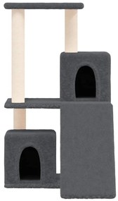 Albero per gatti con tiragraffi in sisal grigio scuro 82 cm