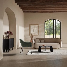 Tavolino da salotto rotondo nero in mango massiccio ø 80 cm Tamira – MOME