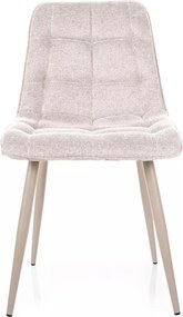 Sedia Chic Brego in tessuto beige chiaro Brego 22 con struttura in metallo color cashmere – 50x88 cm