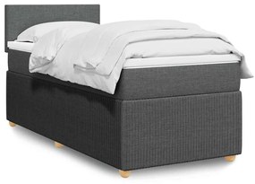 Giroletto A Molle Con Materasso Grigio Scuro 80x200 Cm Tessuto /