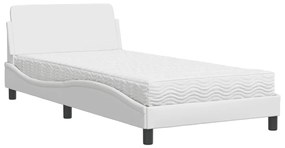 Letto con materasso bianco 100x200 cm in similpelle