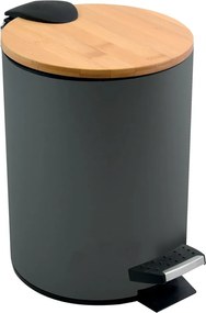 Cestino per la spazzatura grigio scuro in acciaio con pedale 3 l Adonis – Spirella