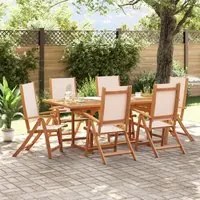 Set Pranzo da Giardino 7pz Legno Massello di Acacia e Textilene 3279275