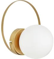 Lampada da parete in vetro e ferro oro e bianco con paralume a globo Illuminazione camera da letto soggiorno moderno