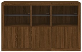 Credenza con Luci LED Rovere Marrone 162x37x100 cm