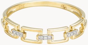 Anello in oro giallo con diamanti Maillage