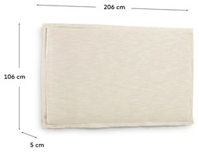Kave Home - Testiera sfoderabile Tanit in lino bianco per letto da 200 cm