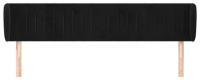 Testiera ad orecchio nera 203x23x78/88 cm in velluto