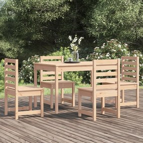 Set Da Pranzo Per Giardino 5 Pz İn Legno Massello Di Pino /