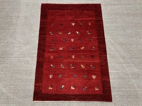 Gabbeh Tappeto 120x80 Rosso (Iran) Annodato A Mano