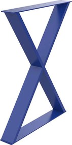 Gamba per mobili a X STEELMI Incrociato in acciaio blu lucido L 58 x P 8 x H 71 cm