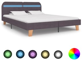 Giroletto Con Led Senza Materasso Tortora 160x200 Cm İn Tessuto /